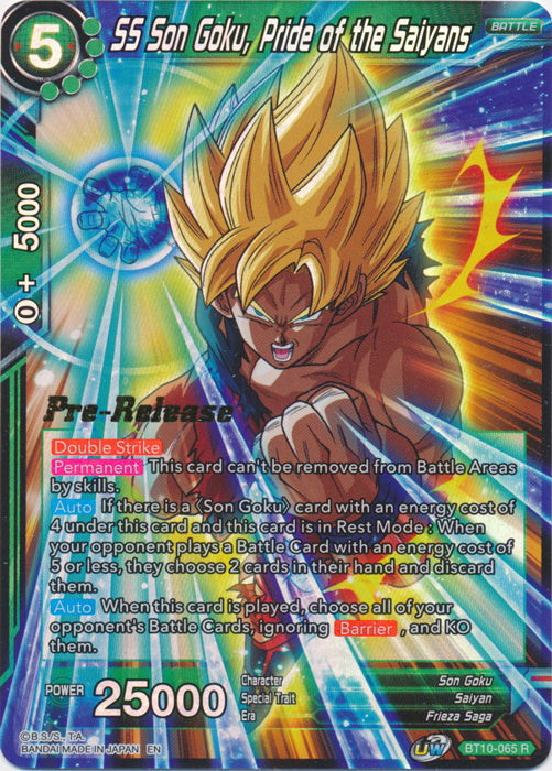 SS Son Goku, Pride of the Saiyans (BT10-065) [Rise of the Unison Warrior Prerelease Promos] | North Valley Games