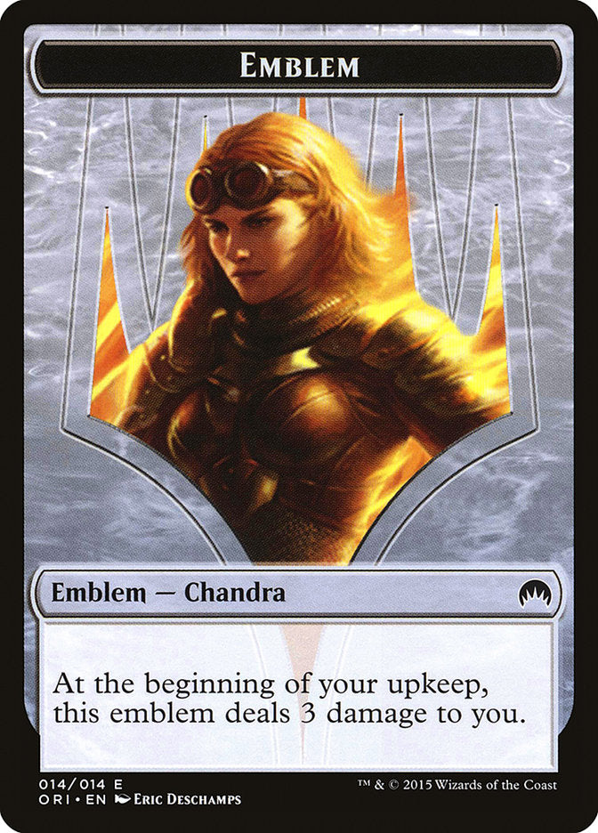 Chandra, Roaring Flame Emblem [Magic Origins Tokens] | North Valley Games
