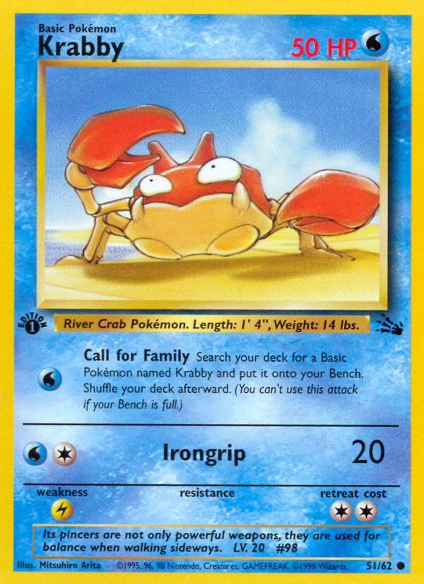 Krabby (51/62) [Fossil 1st Edition] | North Valley Games