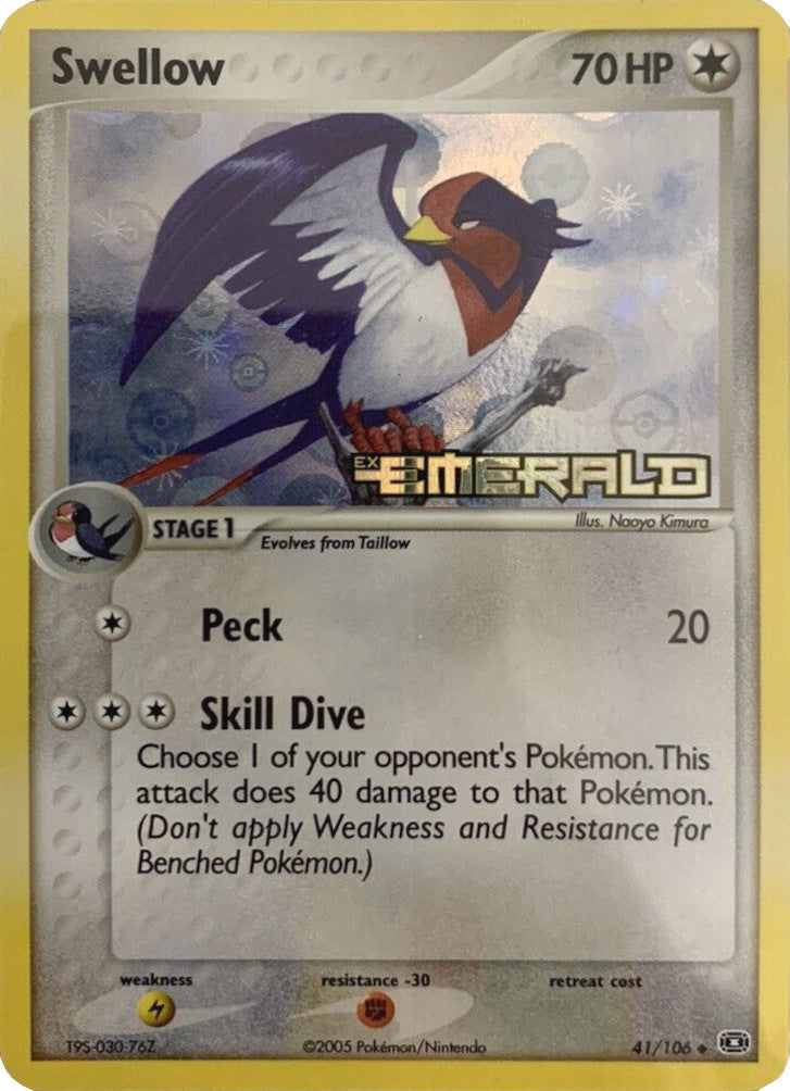 Swellow (41/106) (Stamped) [EX: Emerald] | North Valley Games
