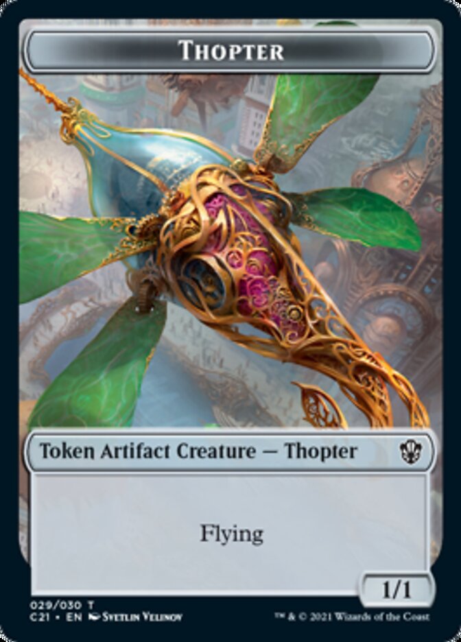 Golem (027) // Thopter Double-Sided Token [Commander 2021 Tokens] | North Valley Games