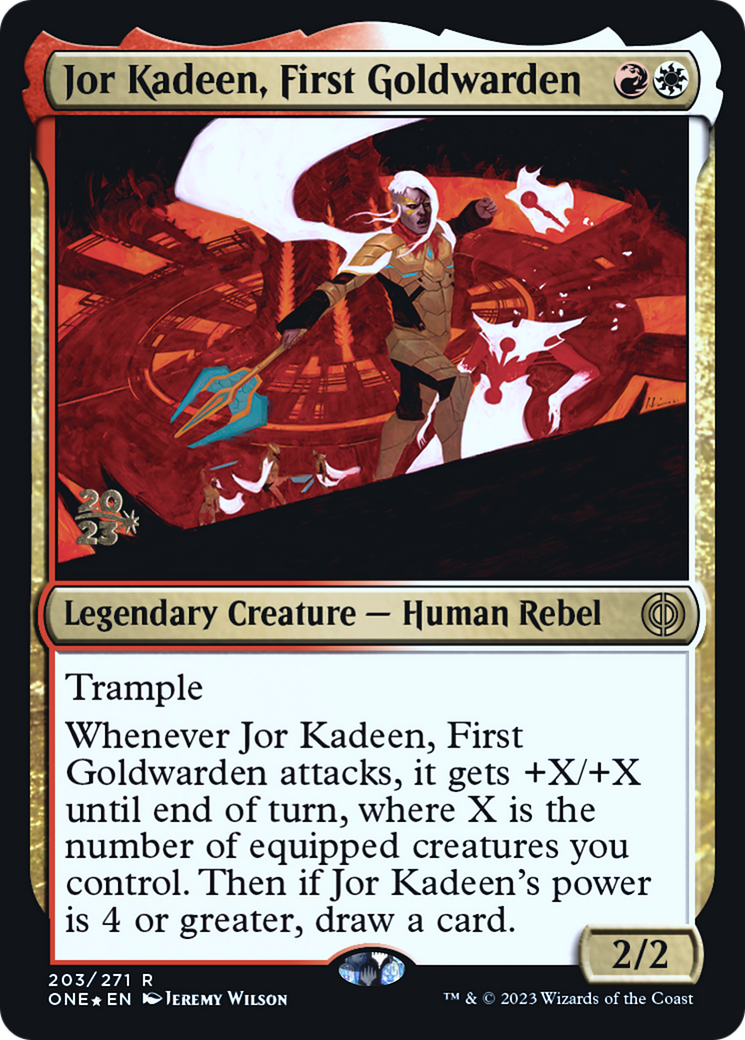 Jor Kadeen, First Goldwarden [Phyrexia: All Will Be One Prerelease Promos] | North Valley Games