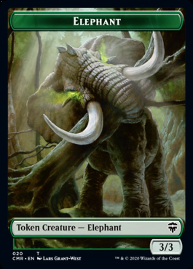 Elephant // Soldier Double-Sided Token [Commander Legends Tokens] | North Valley Games