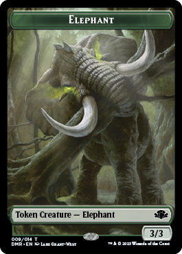 Elephant // Cat (003) Double-Sided Token [Dominaria Remastered Tokens] | North Valley Games