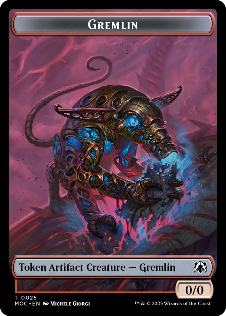 Treasure // Gremlin Double-Sided Token [March of the Machine Commander Tokens] | North Valley Games