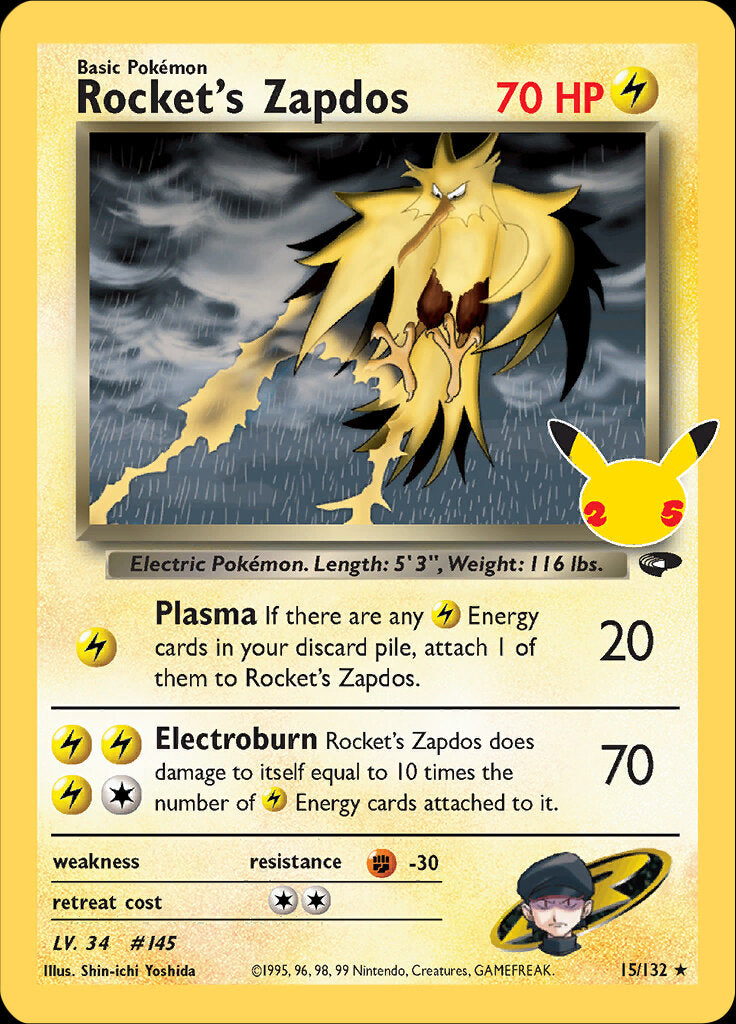 Rocket's Zapdos (15/132) [Celebrations: 25th Anniversary - Classic Collection] | North Valley Games