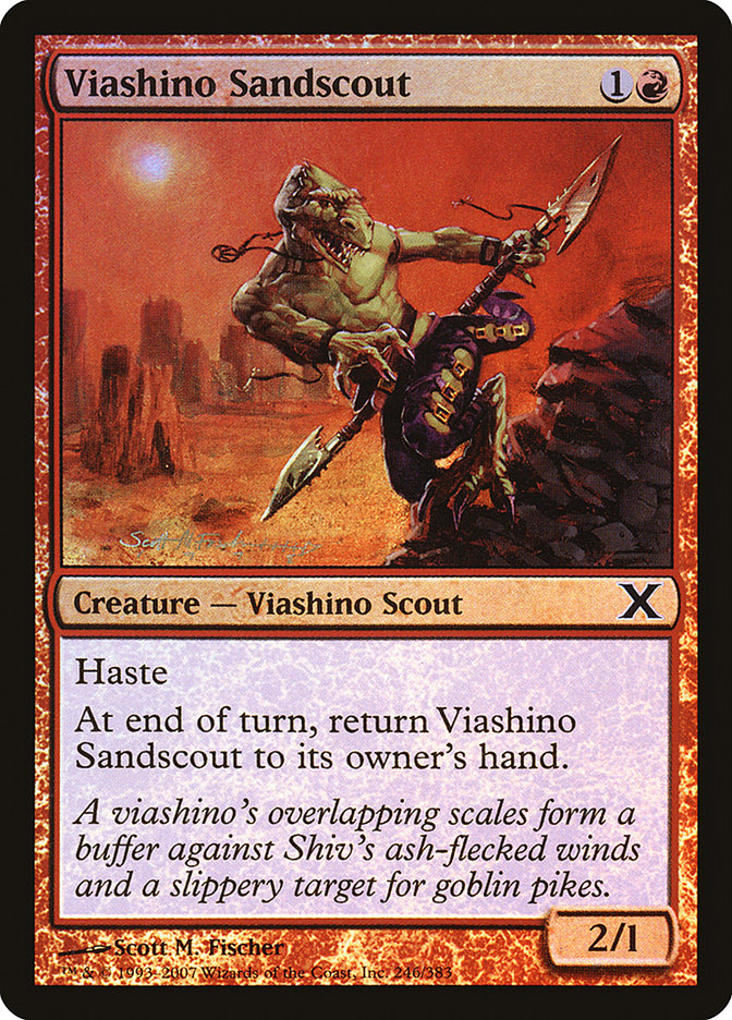 Viashino Sandscout (Premium Foil) [Tenth Edition] | North Valley Games