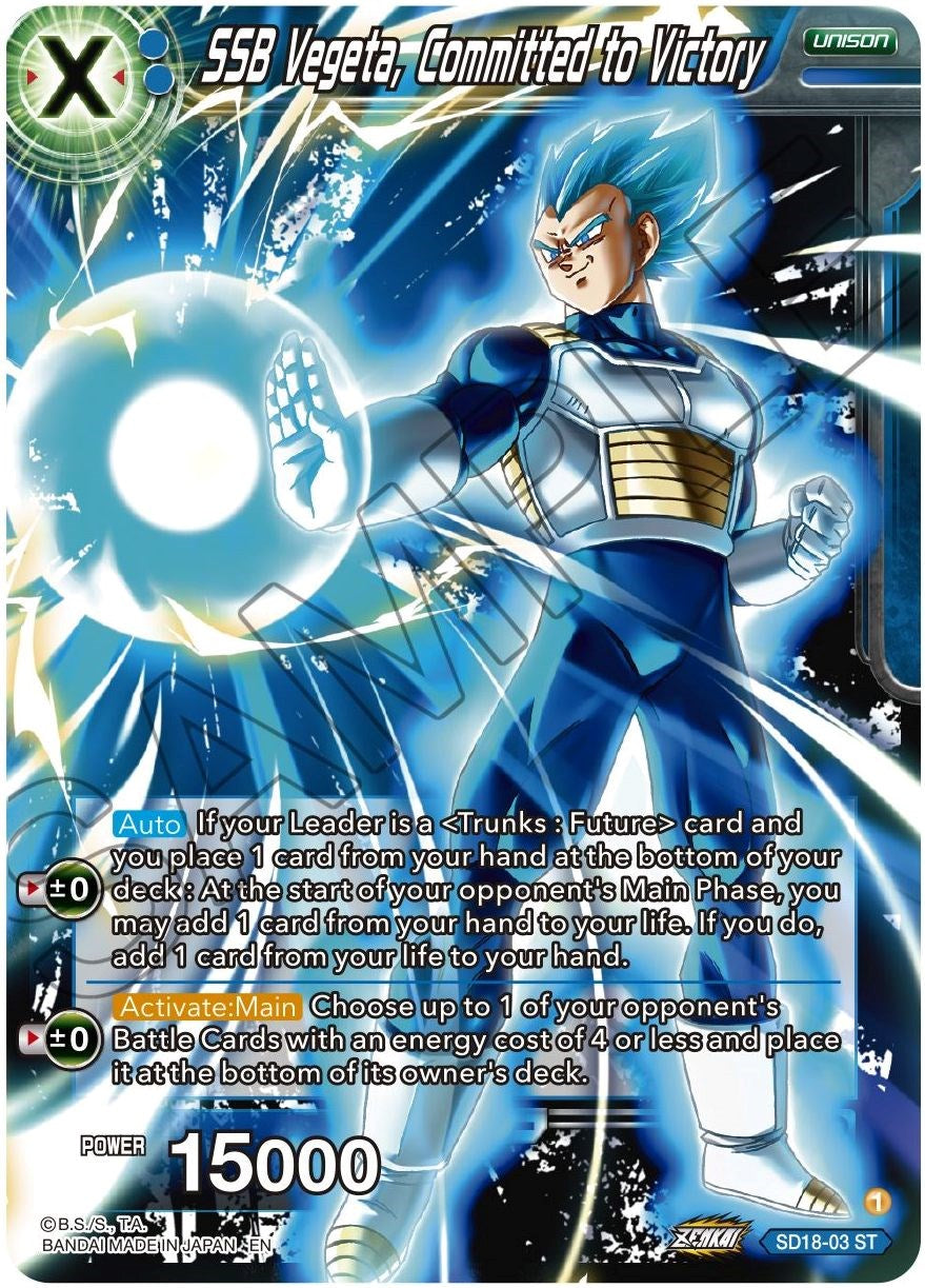 SSB Vegeta, Committed to Victory (SD18-03) [Dawn of the Z-Legends] | North Valley Games