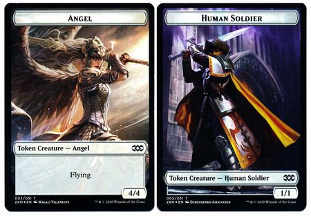 Angel // Human Soldier Double-Sided Token [Double Masters Tokens] | North Valley Games