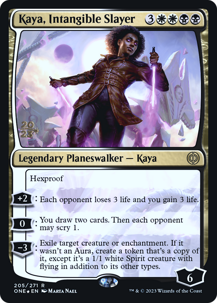 Kaya, Intangible Slayer [Phyrexia: All Will Be One Prerelease Promos] | North Valley Games