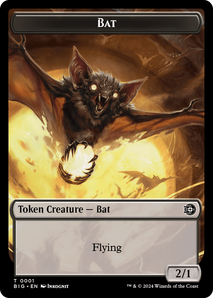 Mercenary // Bat Double-Sided Token [Outlaws of Thunder Junction Tokens] | North Valley Games