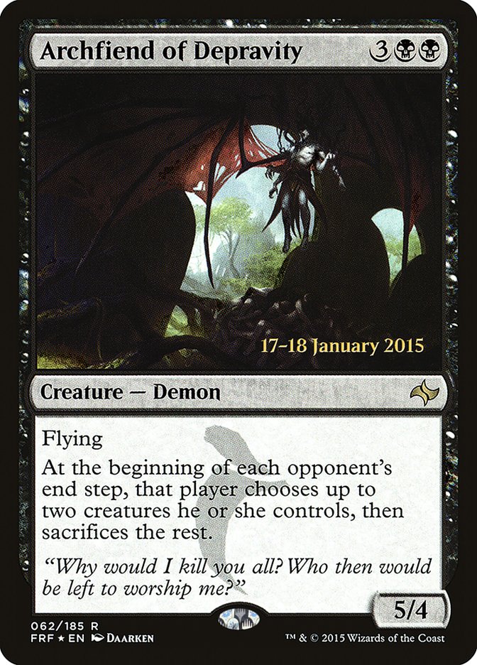 Archfiend of Depravity [Fate Reforged Prerelease Promos] | North Valley Games