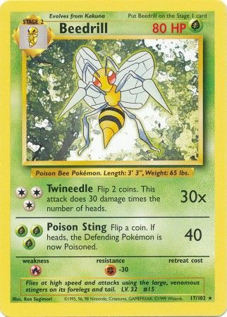 Beedrill (17/102) [Base Set Unlimited] | North Valley Games