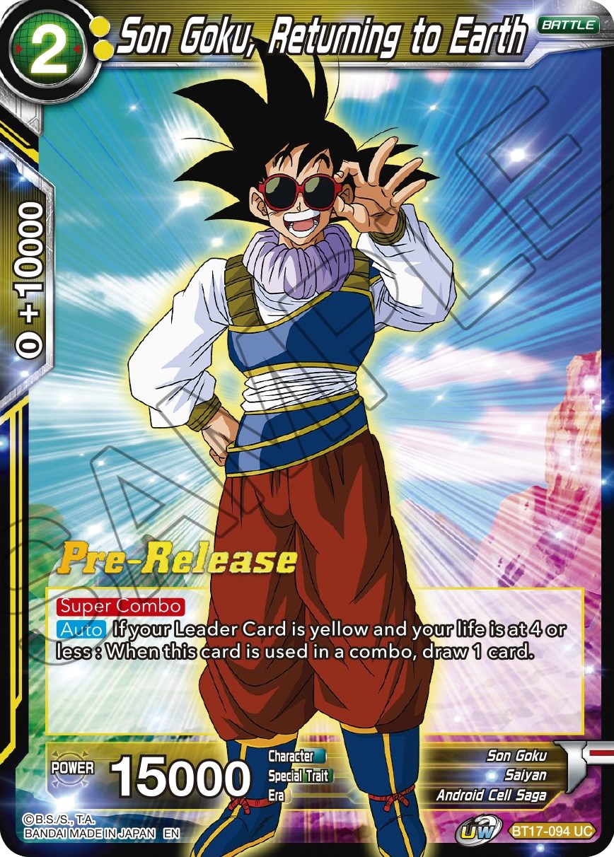 Son Goku, Returning to Earth (BT17-094) [Ultimate Squad Prerelease Promos] | North Valley Games