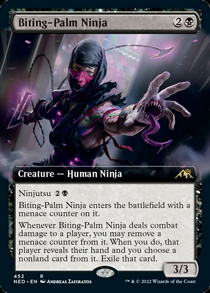 Biting-Palm Ninja (Extended Art) [Kamigawa: Neon Dynasty] | North Valley Games