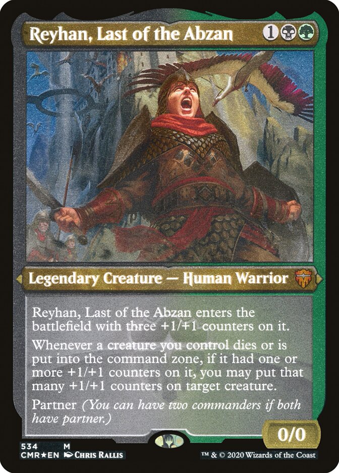 Reyhan, Last of the Abzan (Etched) [Commander Legends] | North Valley Games