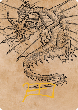 Ancient Gold Dragon Art Card (44) (Gold-Stamped Signature) [Commander Legends: Battle for Baldur's Gate Art Series] | North Valley Games