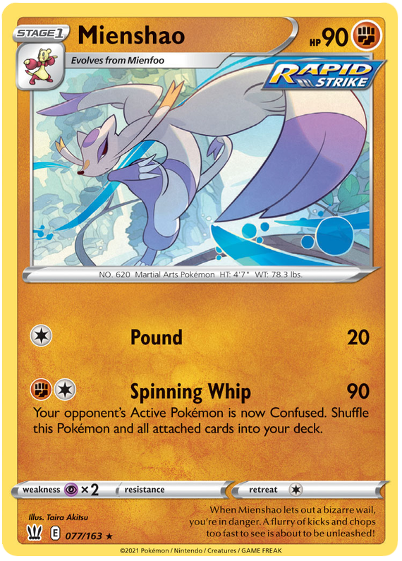 Mienshao (077/163) [Sword & Shield: Battle Styles] | North Valley Games