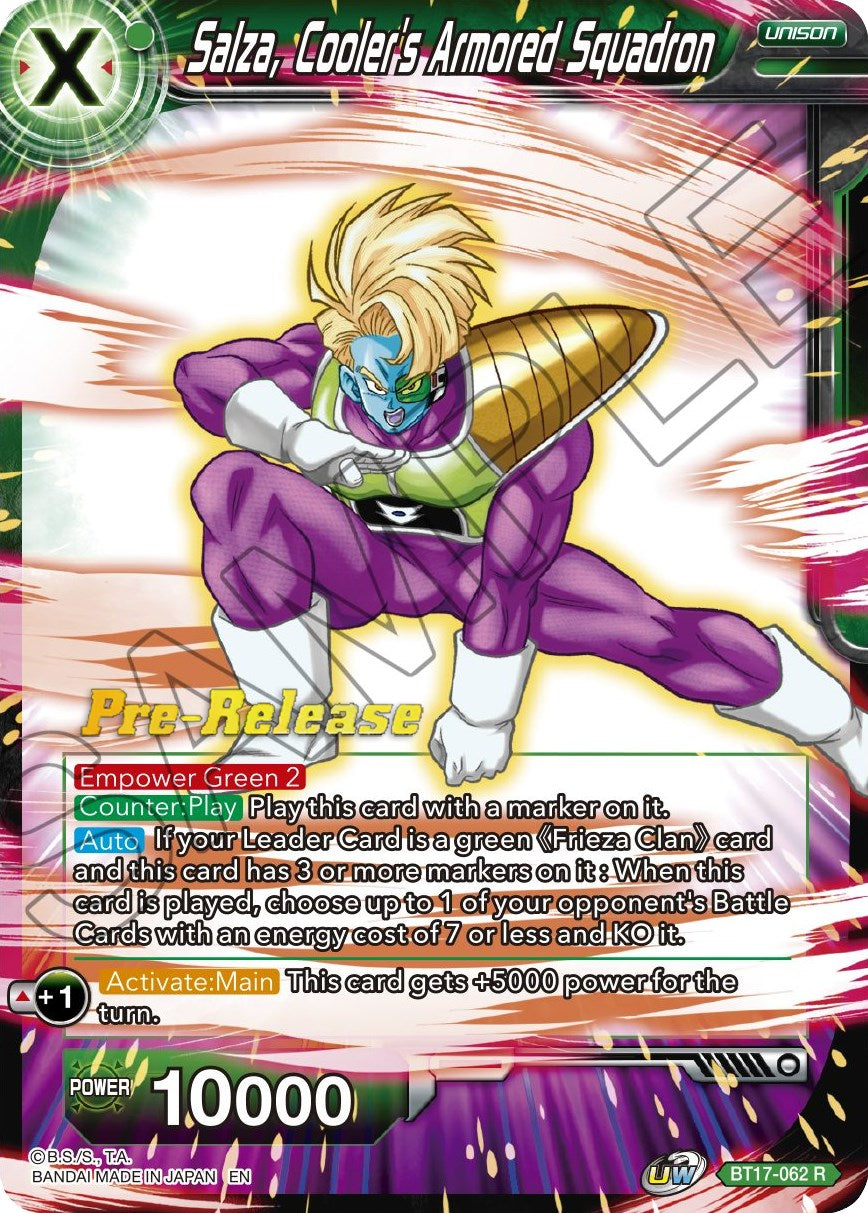 Salza, Cooler's Armored Squadron (BT17-062) [Ultimate Squad Prerelease Promos] | North Valley Games
