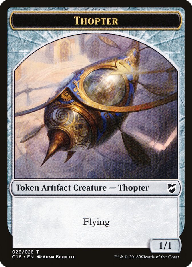 Cat Warrior // Thopter (026) Double-Sided Token [Commander 2018 Tokens] | North Valley Games