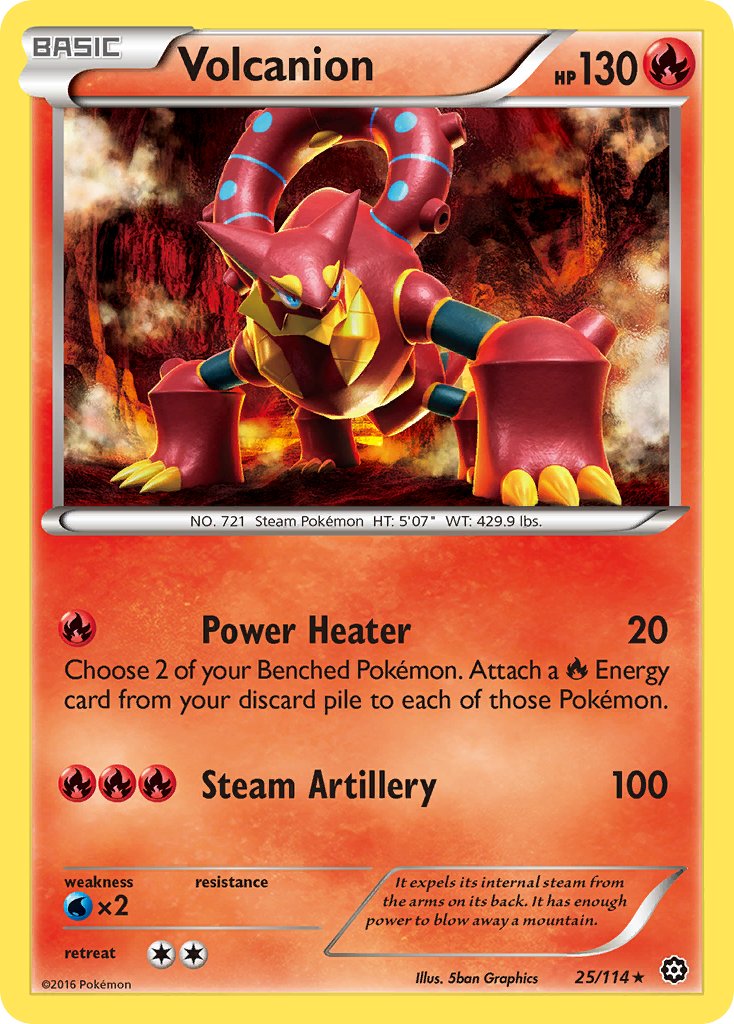 Volcanion (25/114) (Cracked Ice Holo) (Theme Deck Exclusive) [XY: Steam Siege] | North Valley Games