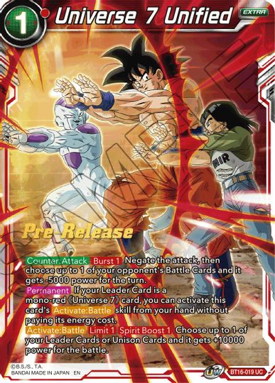 Universe 7 Unified (BT16-019) [Realm of the Gods Prerelease Promos] | North Valley Games