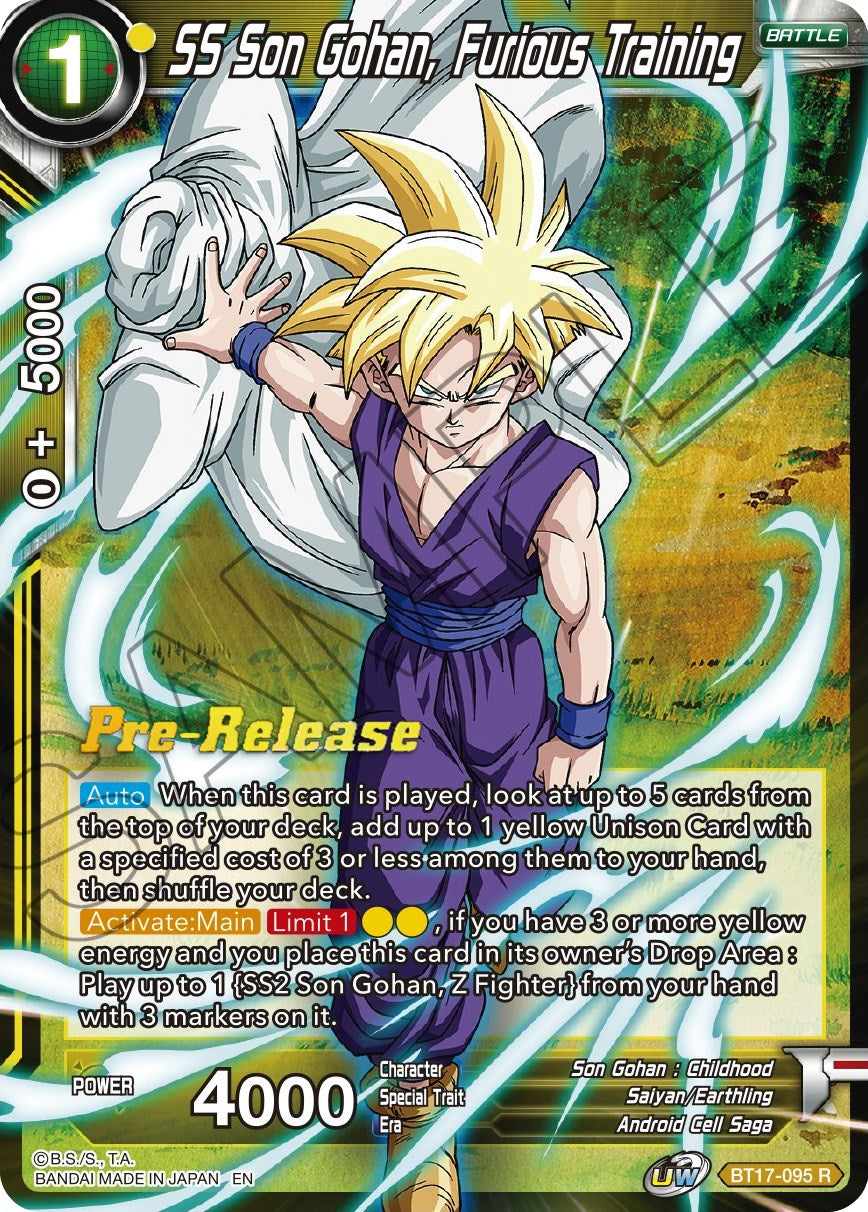 SS Son Gohan, Furious Training (BT17-095) [Ultimate Squad Prerelease Promos] | North Valley Games