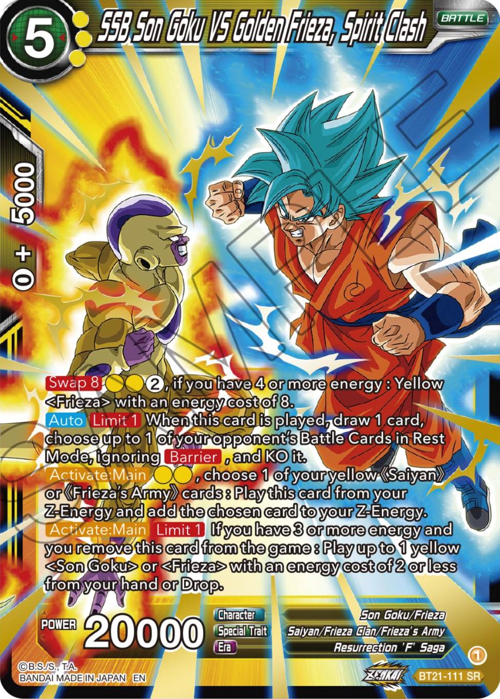 SSB Son Goku VS Golden Frieza, Spirit Clash (BT21-111) [Wild Resurgence] | North Valley Games