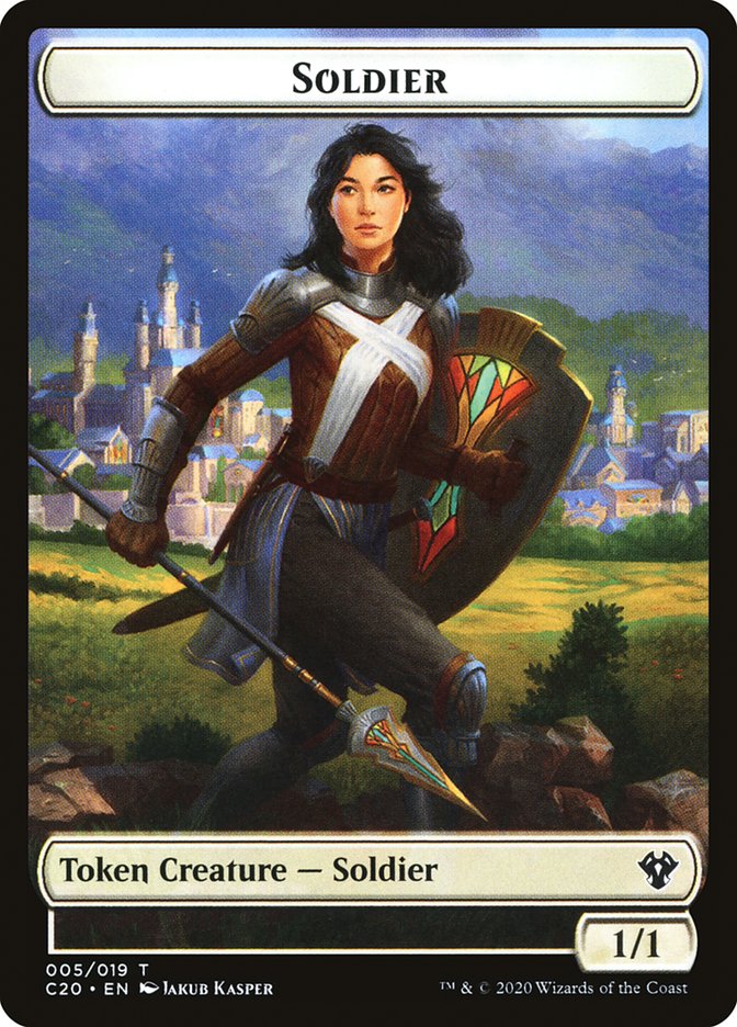 Elemental (003) // Soldier Double-Sided Token [Commander 2020 Tokens] | North Valley Games