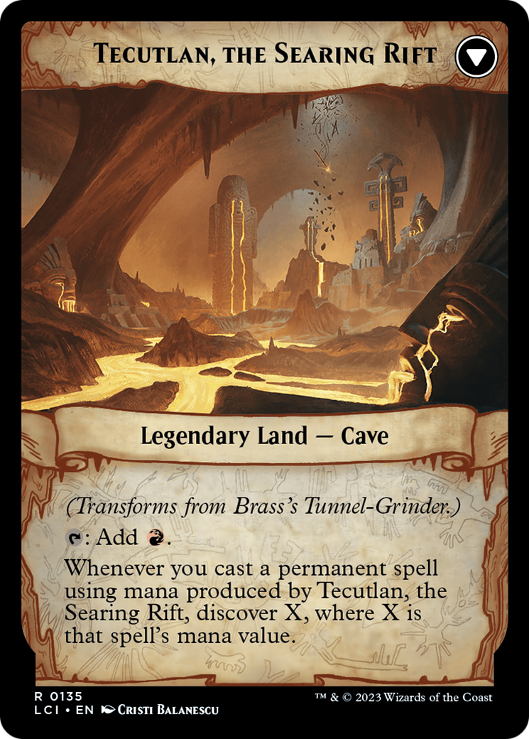 Brass's Tunnel-Grinder // Tecutlan, the Searing Rift [The Lost Caverns of Ixalan Prerelease Cards] | North Valley Games