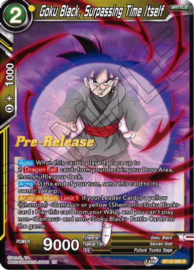 Goku Black, Surpassing Time itself (BT16-088) [Realm of the Gods Prerelease Promos] | North Valley Games