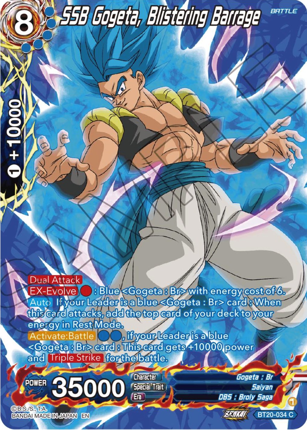 SSB Gogeta, Blistering Barrage (Silver Foil) (BT20-034) [Power Absorbed] | North Valley Games