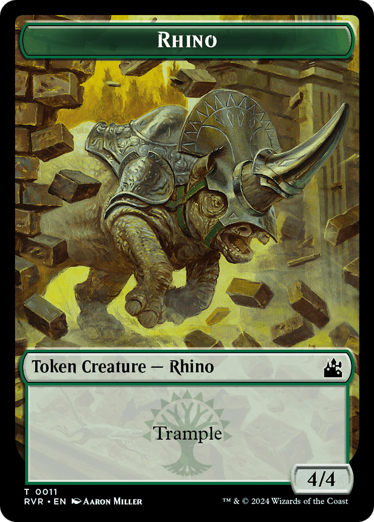 Rhino Token [Ravnica Remastered Tokens] | North Valley Games