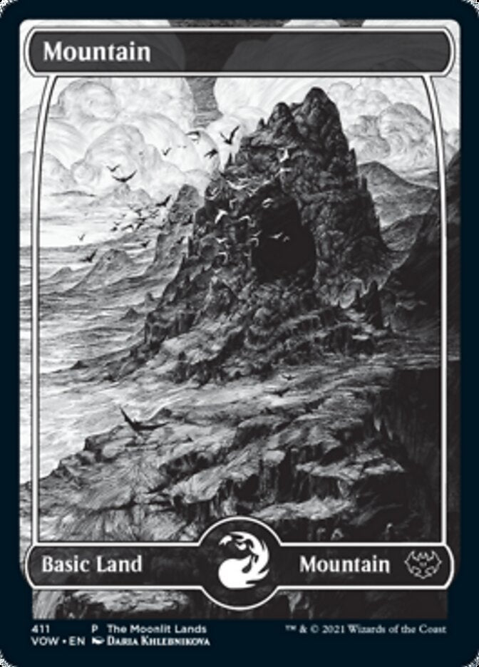 Mountain (The Moonlit Lands) (Foil Etched) [Innistrad: Crimson Vow Promos] | North Valley Games
