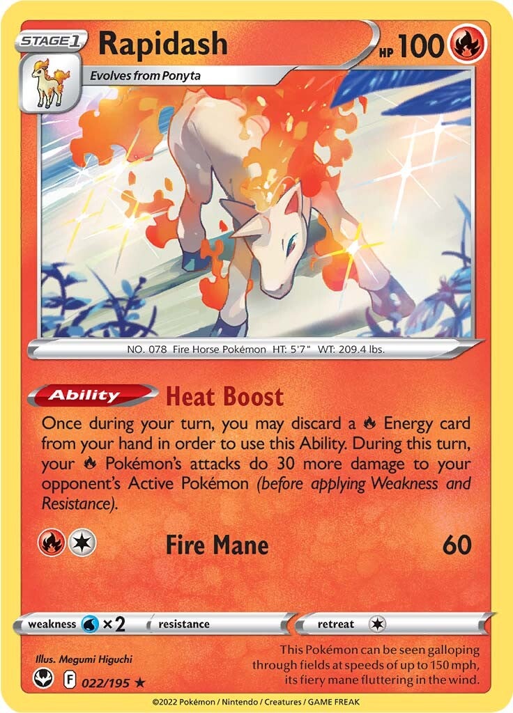 Rapidash (022/195) [Sword & Shield: Silver Tempest] | North Valley Games