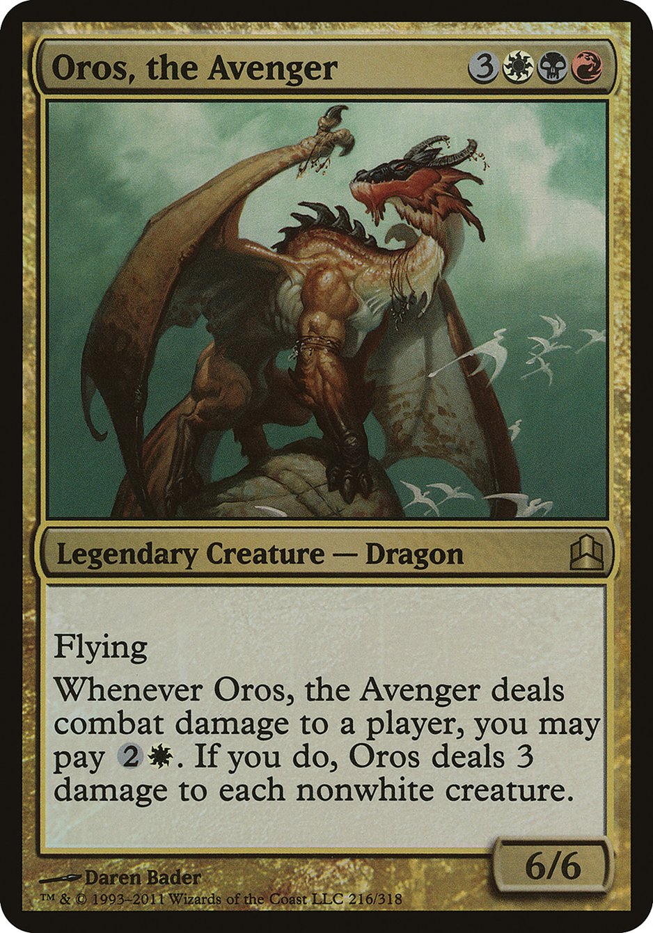 Oros, the Avenger (Oversized) [Commander 2011 Oversized] | North Valley Games