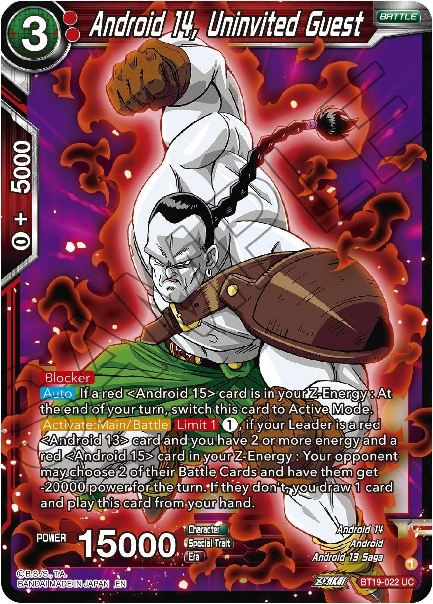 Android 14, Uninvited Guest (BT19-022) [Fighter's Ambition] | North Valley Games