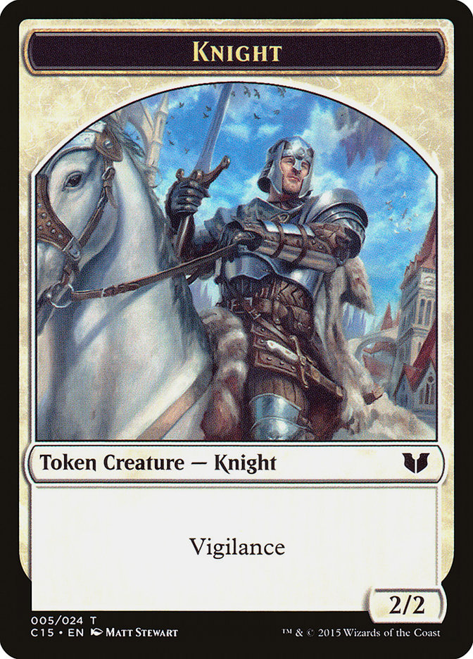 Knight (005) // Spirit (023) Double-Sided Token [Commander 2015 Tokens] | North Valley Games