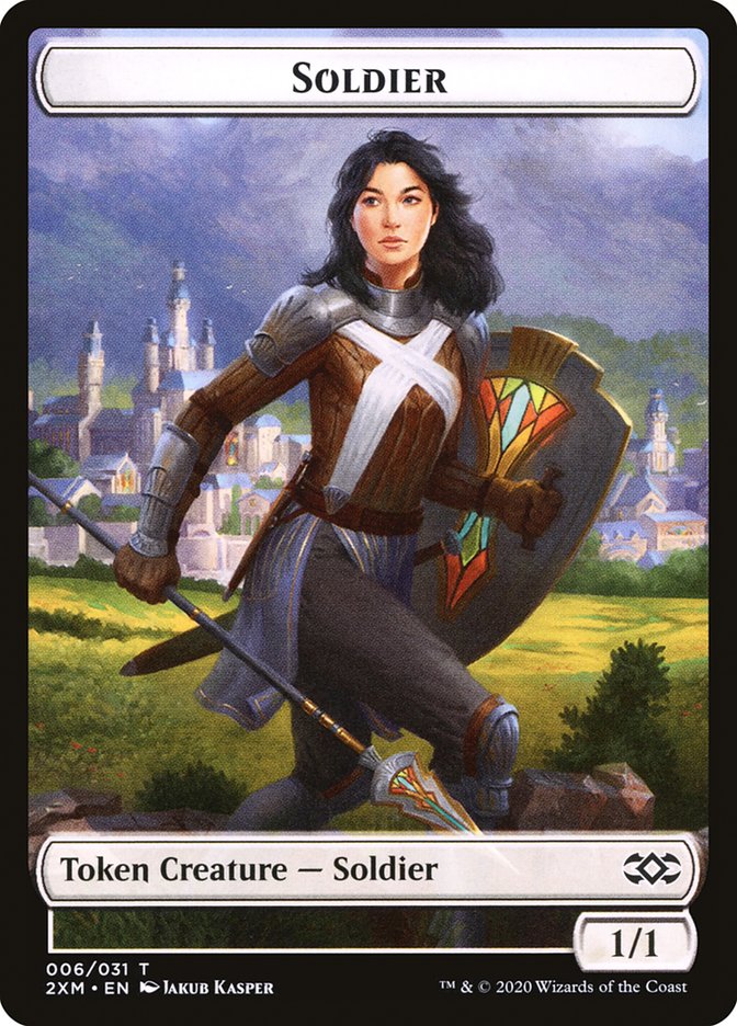 Beast // Soldier Double-Sided Token [Double Masters Tokens] | North Valley Games