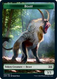 Beast // Saproling Double-Sided Token [Double Masters Tokens] | North Valley Games