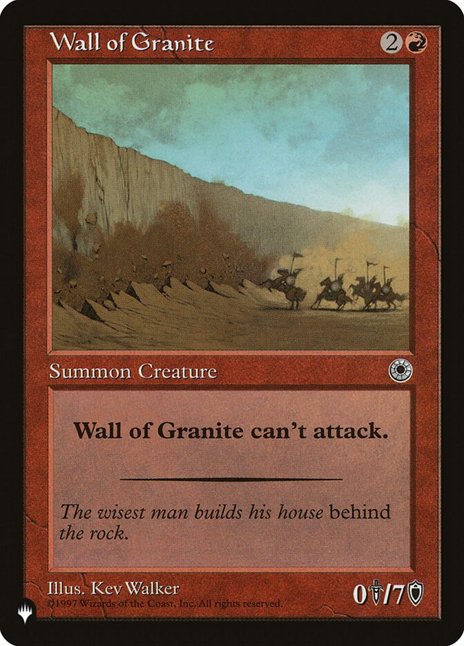 Wall of Granite [The List] | North Valley Games