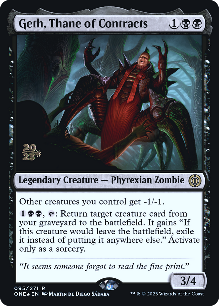 Geth, Thane of Contracts [Phyrexia: All Will Be One Prerelease Promos] | North Valley Games