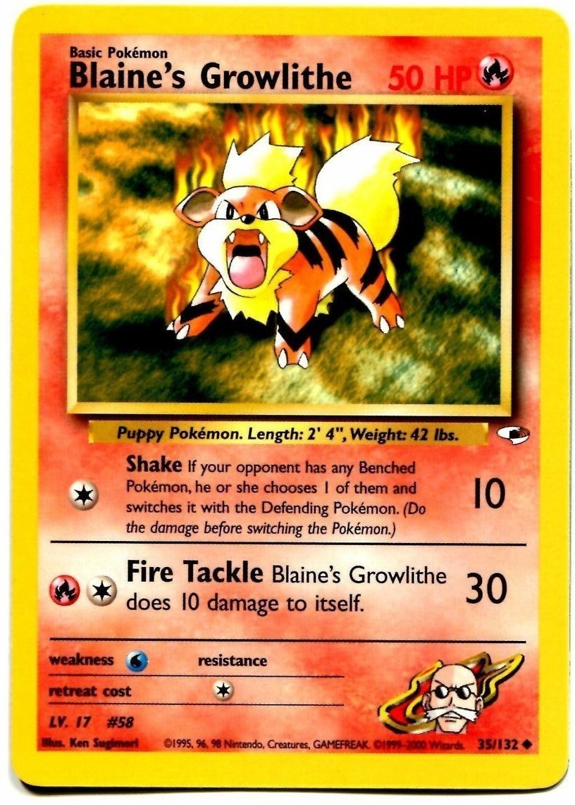 Blaine's Growlithe (35/132) [Gym Heroes Unlimited] | North Valley Games