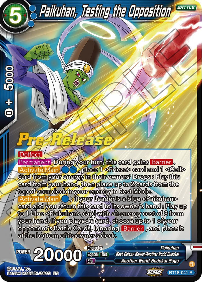 Paikuhan, Testing the Opposition (BT18-041) [Dawn of the Z-Legends Prerelease Promos] | North Valley Games