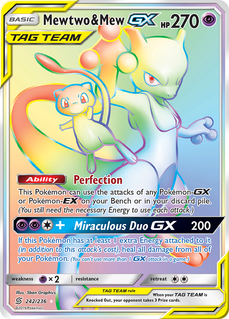 Mewtwo & Mew GX (242/236) [Sun & Moon: Unified Minds] | North Valley Games