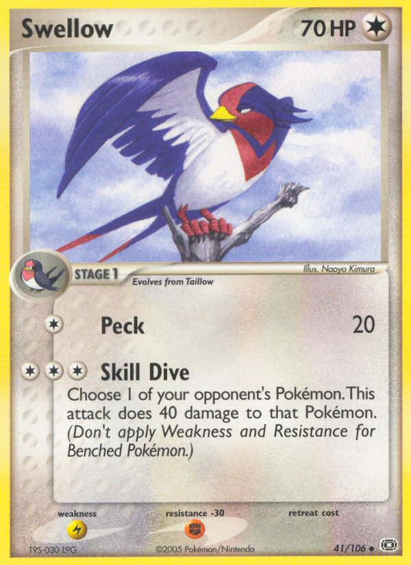 Swellow (41/106) [EX: Emerald] | North Valley Games