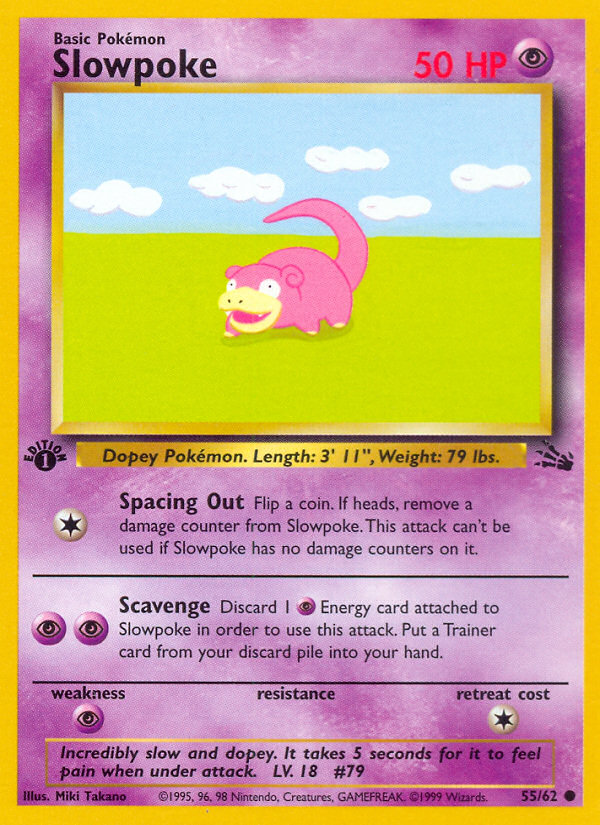 Slowpoke (55/62) [Fossil 1st Edition] | North Valley Games