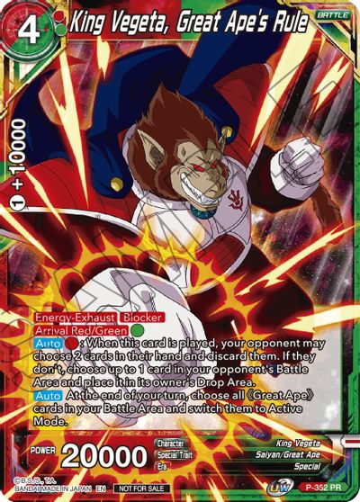 King Vegeta, Great Ape's Rule (P-352) [Tournament Promotion Cards] | North Valley Games