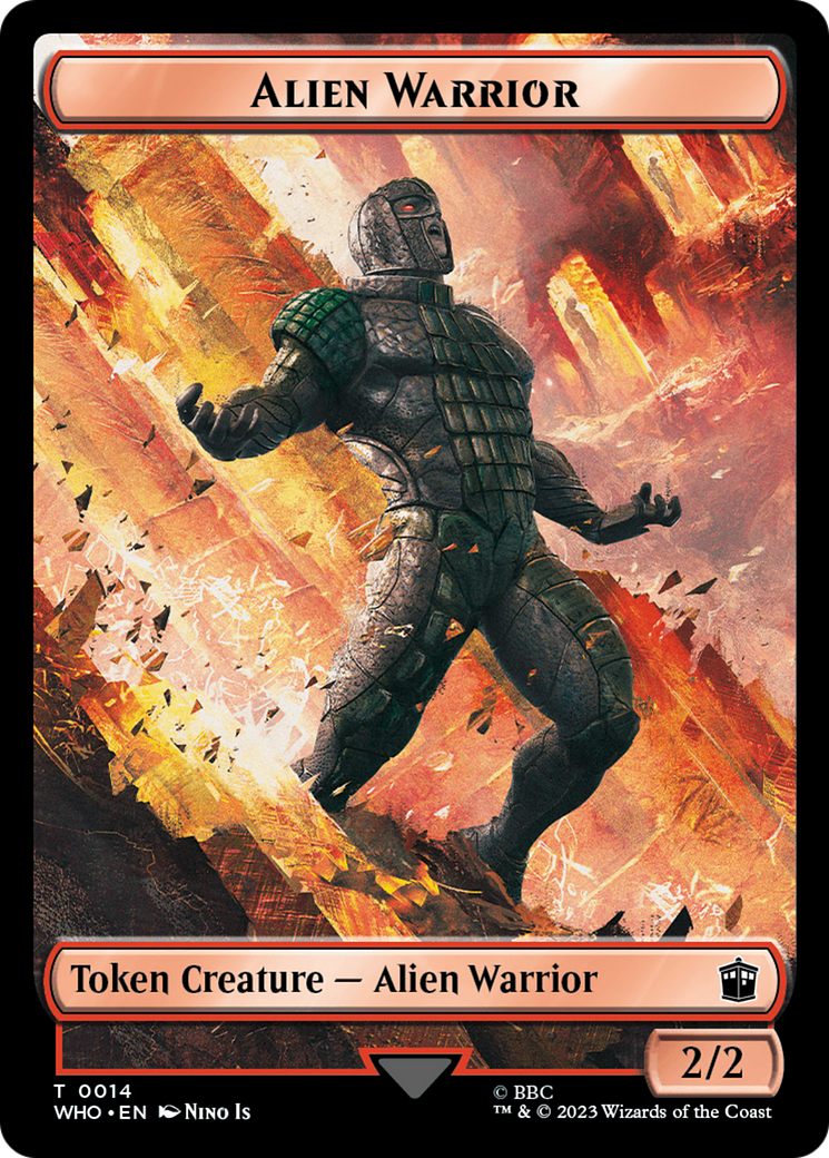 Alien Rhino // Alien Warrior Double-Sided Token [Doctor Who Tokens] | North Valley Games