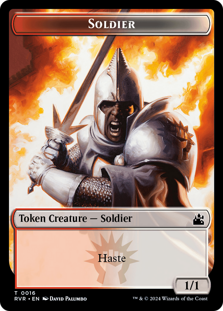 Elf Knight // Soldier Double-Sided Token [Ravnica Remastered Tokens] | North Valley Games
